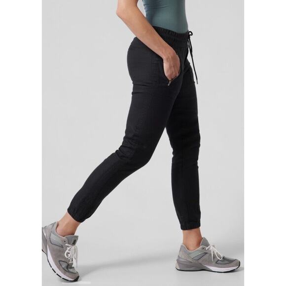 NWT Athleta 100% Linen Cabo Linen Jogger Black Pants Size 6 Women Coastal Beach - Picture 7 of 7